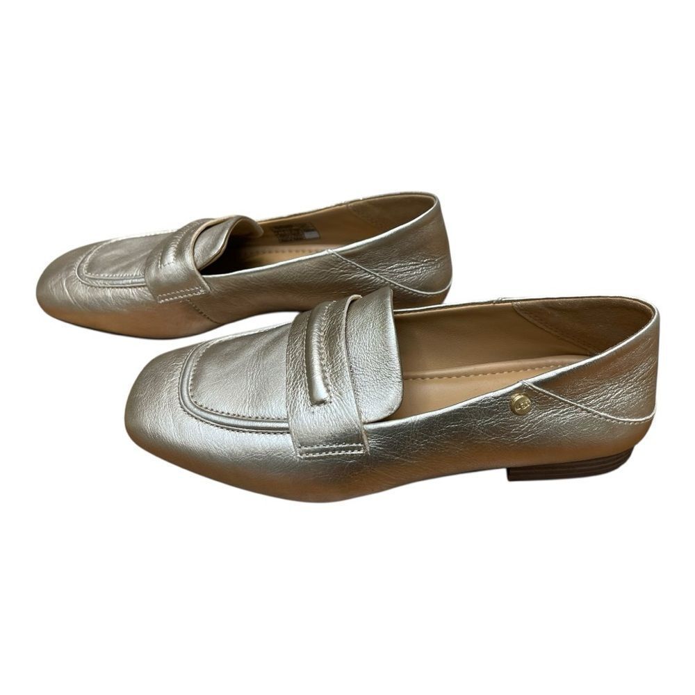 New UGG Janaya Women’s Gold Soft Leather Square Toe Loafers Sz 6 Slip On Classic - Picture 2 of 7